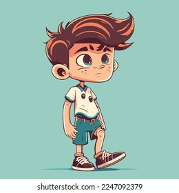 young man anime style character vector illustration design.