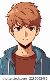 Boy anime male manga cartoon icon. Vector graphic, Stock vector