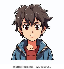 young man anime style character vector illustration design. Manga Anime Boy Black Hair Faces Cartoon . face young man anime style character vector illustration design. Boy anime male manga cartoon