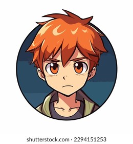 diseño de ilustración vectorial de caracteres de estilo anime de hombre joven. Caricatura de un chico negro de ánime manga. diseño de ilustración vectorial de caracteres de estilo de anime facial de joven. Caricatura masculina de manga de anime