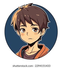young man anime style character vector illustration design. Manga Anime Boy Black Hair Faces Cartoon . face young man anime style character vector illustration design. Boy anime male manga cartoon