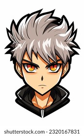 young man anime style character vector illustration design. Manga Anime Boy Black Hair Faces Cartoon . face young man anime style character vector illustration design. Boy anime male manga cartoon