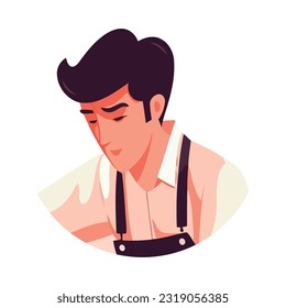 Young Man in apron design icon isolated