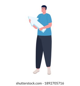 joven con diseño de ilustración vectorial de carácter de ratón con flecha