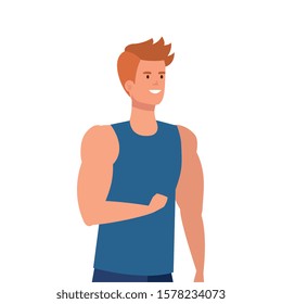 young man athlete avatar character vector illustration design