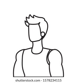young man athlete line style icon vector illustration design