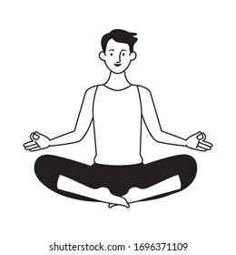 Jugendsportler, die Yoga-Vektorillustration praktizieren