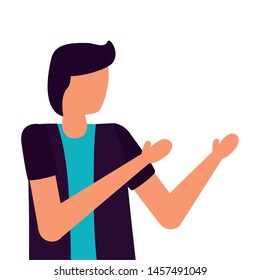 young man avatar character icon vector illustration design