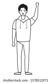 young man avatar character icon vector illustration design