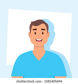 young man avatar character icon vector illustration design