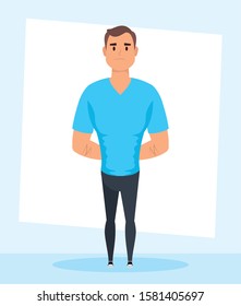 young man avatar character icon vector illustration design