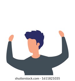 young man avatar character icon vector illustration design
