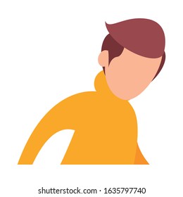young man avatar character icon vector illustration design
