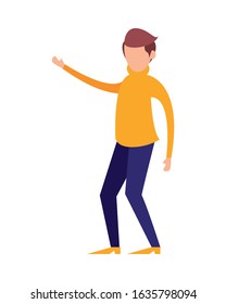 young man avatar character icon vector illustration design