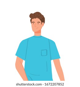 diseño de ilustración vectorial de personaje avatar de joven