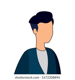 diseño de ilustración vectorial de personaje avatar de joven