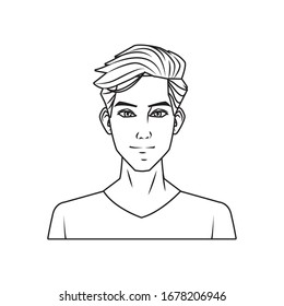 young man avatar character icon vector illustration design