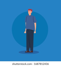 diseño de ilustración vectorial de personaje avatar de joven