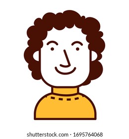 young man avatar character icon vector illustration design