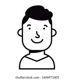 diseño de ilustración vectorial de personaje avatar de joven