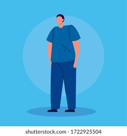 diseño de ilustración vectorial de personaje avatar de joven