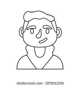 young man avatar character line style icon vector illustration design