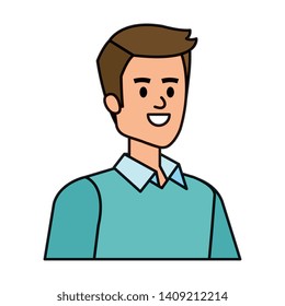 young man avatar character vector illustration