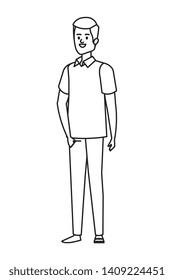 young man avatar character vector illustration