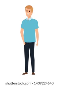 young man avatar character vector illustration