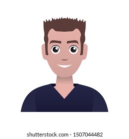 young man avatar character vector illustration