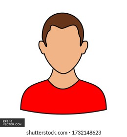 Personaje de avatar de joven Ilustración vectorial.