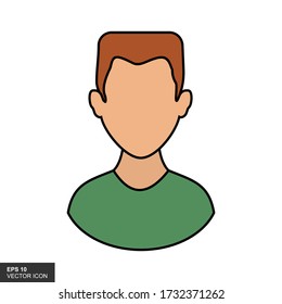 Young man avatar character. Vector illustration.