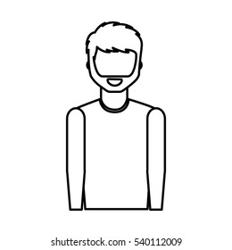 young man avatar character vector illustration design