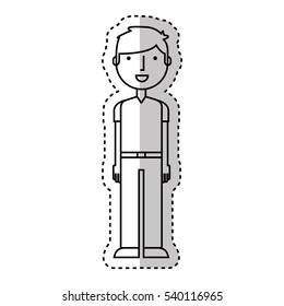 young man avatar character vector illustration design