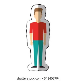 young man avatar character vector illustration design