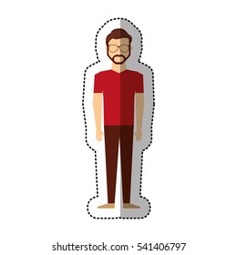 young man avatar character vector illustration design