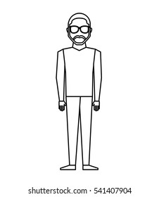 young man avatar character vector illustration design