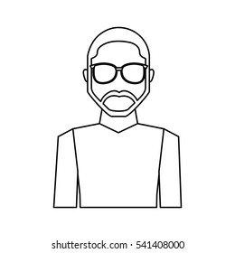 young man avatar character vector illustration design