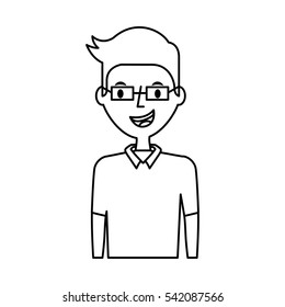 young man avatar character vector illustration design