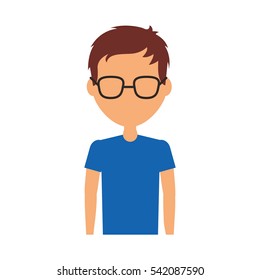 young man avatar character vector illustration design