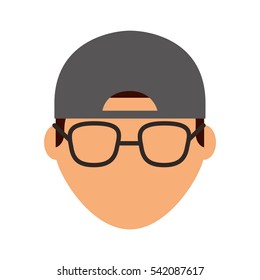 young man avatar character vector illustration design