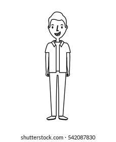 young man avatar character vector illustration design