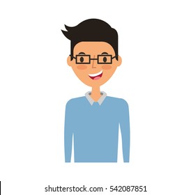 young man avatar character vector illustration design