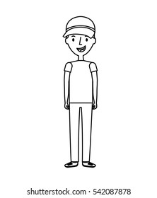 young man avatar character vector illustration design