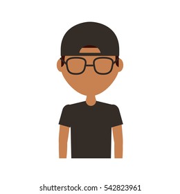 young man avatar character vector illustration design