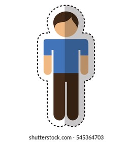 young man avatar character vector illustration design