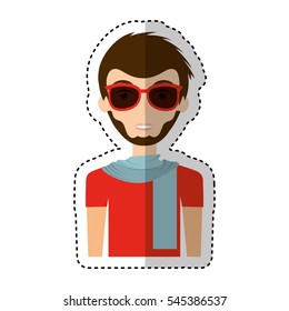 young man avatar character vector illustration design