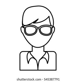 young man avatar character vector illustration design
