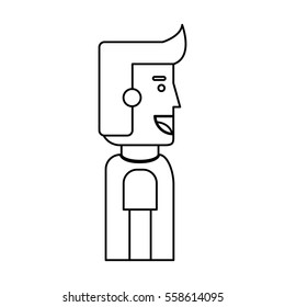 young man avatar character vector illustration design