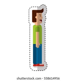 young man avatar character vector illustration design
